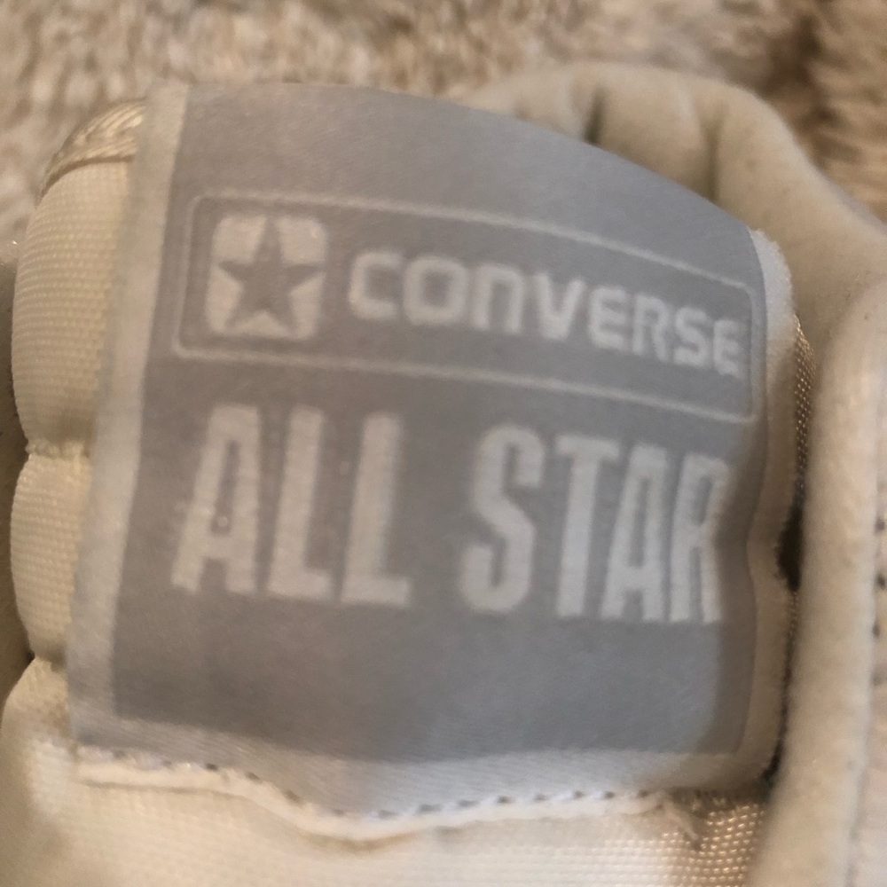 Converse White/Grey high top Sneakers with Red Insole Logo. No scuffs or dents.